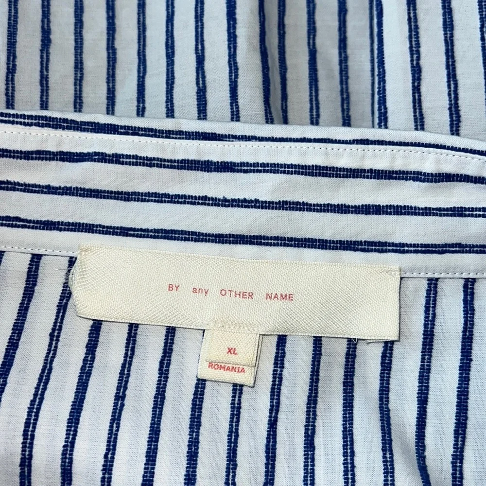 By Any Other Name Long Sleeve Blue & White Striped Midi Shirt Dress Size XL - Picture 5 of 15